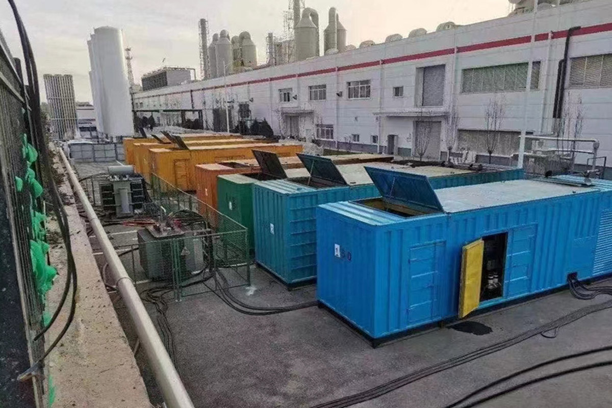 弓长岭发电机租赁施工现场